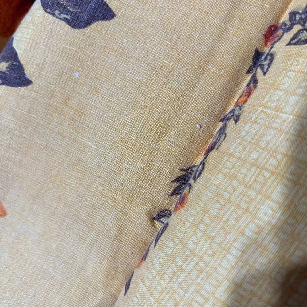 Vintage Floral Yellow & Orange Tablecloth - Picture 7 of 15